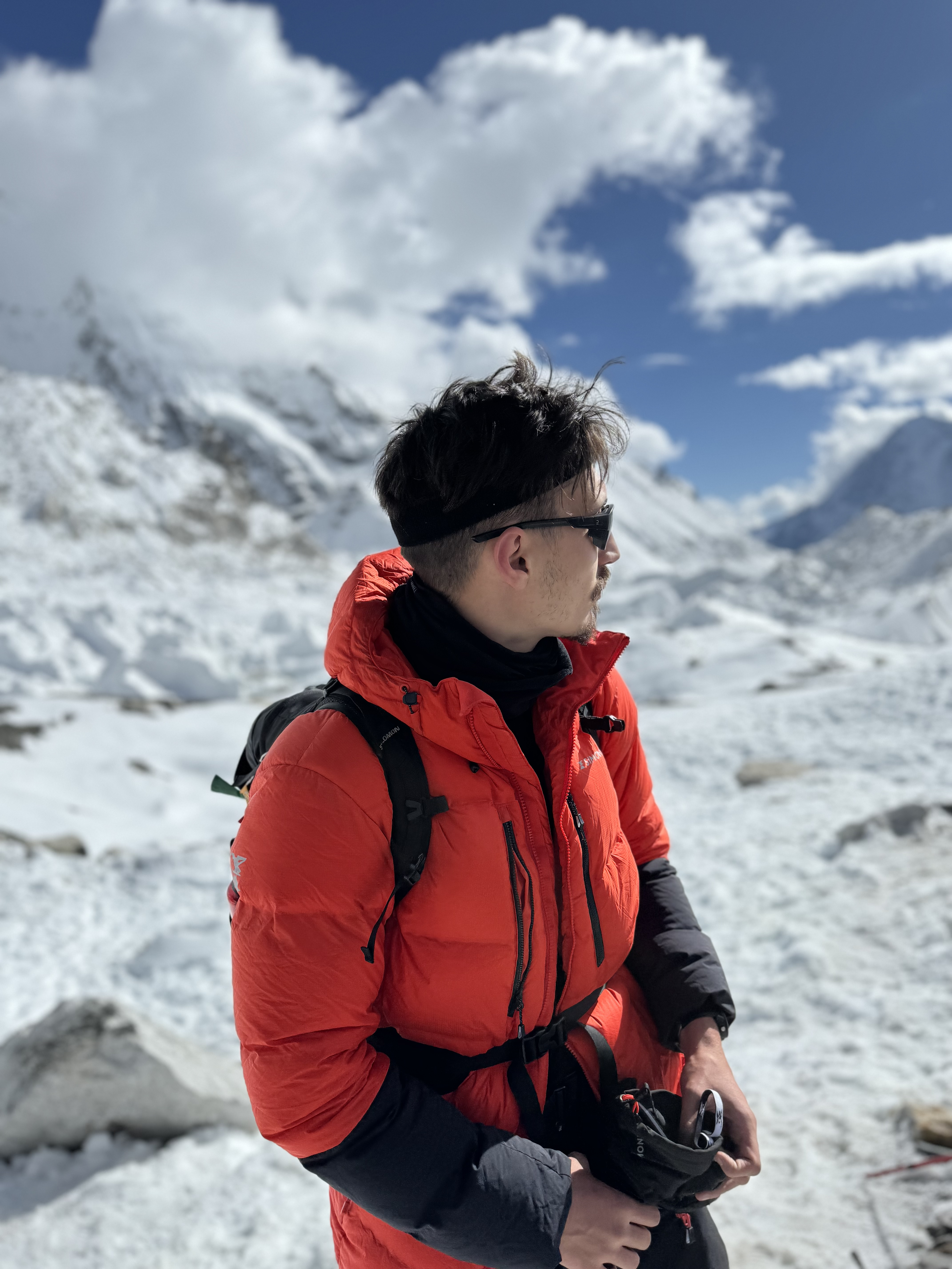 George trekking through the Himalayas in Nepal