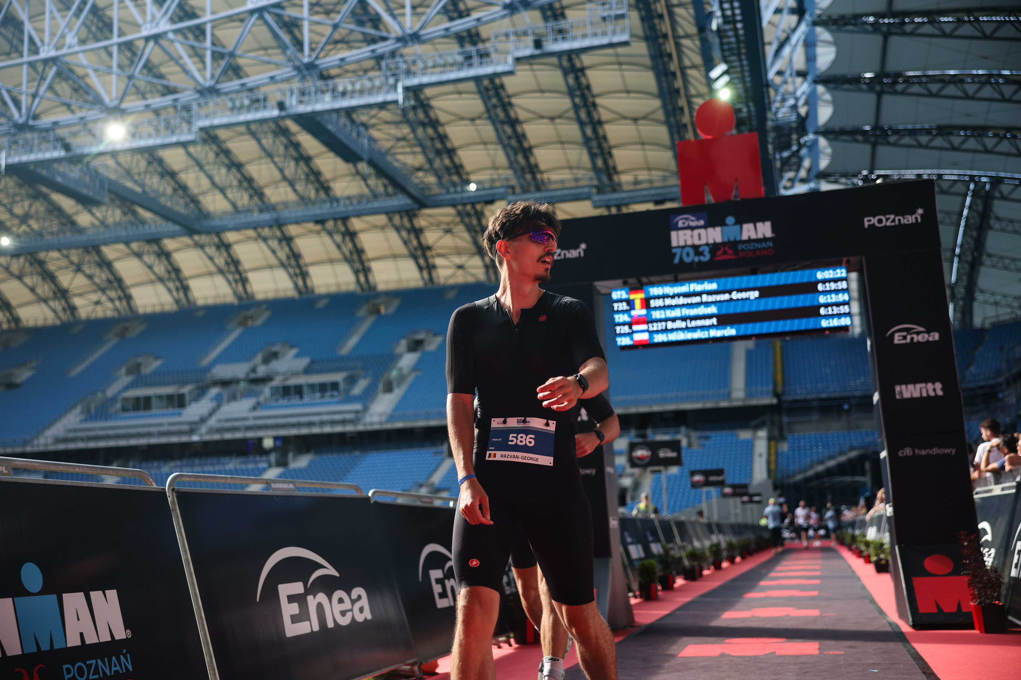 George participating in an Ironman triathlon